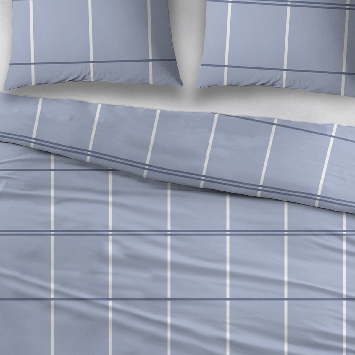 Sleepnight dekbedovertrek flanel Pommelin blauw