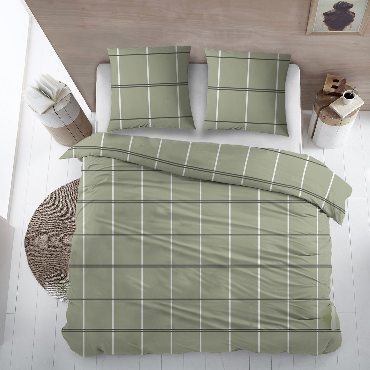 Sleepnight lakenset flanel Pommelin groen