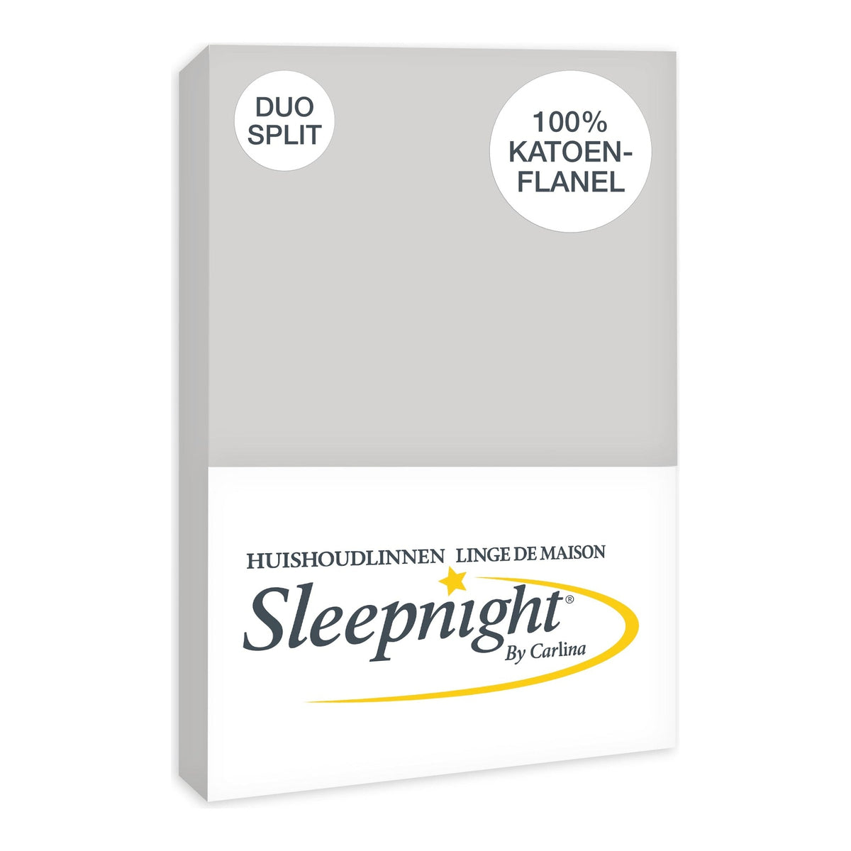 Sleepnight hoeslaken Duo Split flanel grijs