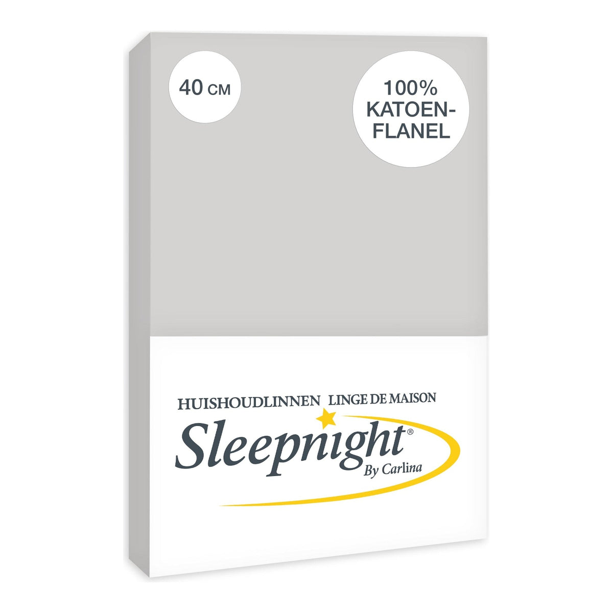 Sleepnight hoeslaken flanel 40 cm grijs