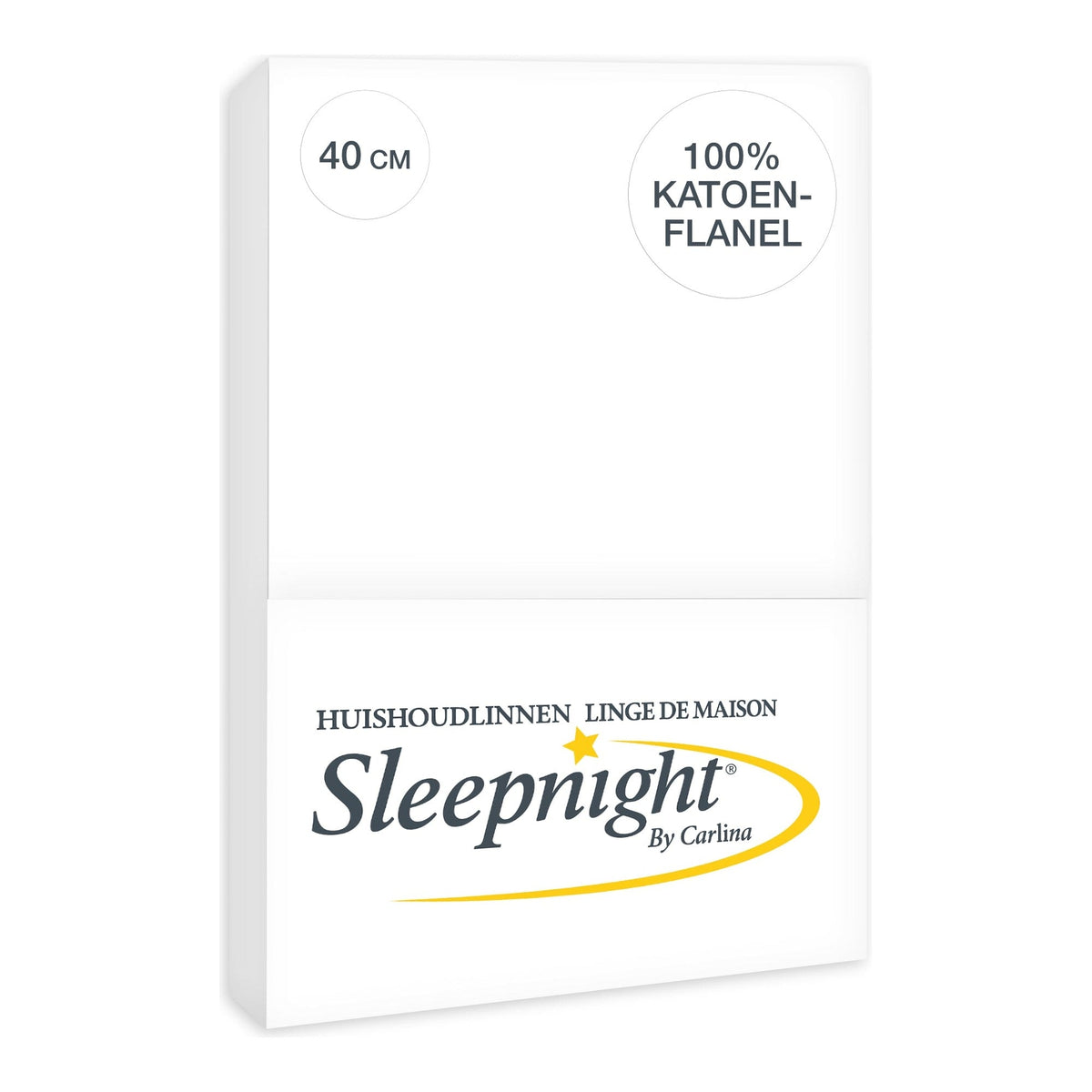Sleepnight hoeslaken flanel 40 cm wit