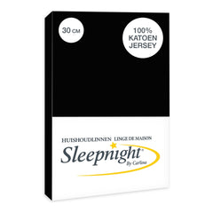 Sleepnight Hoeslaken Jersey 30 cm Zwart