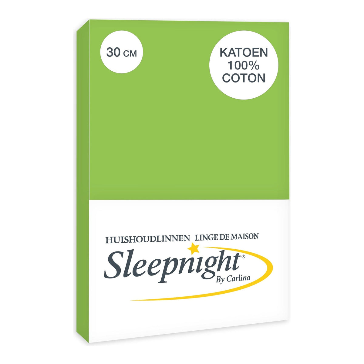 Sleepnight hoeslaken katoen 30 cm Lime