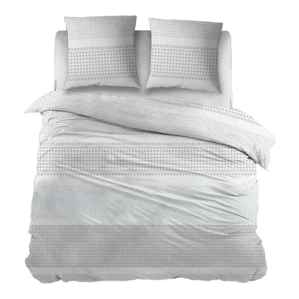 Sleepnight Lakenset flanel Ellen grijs blauw