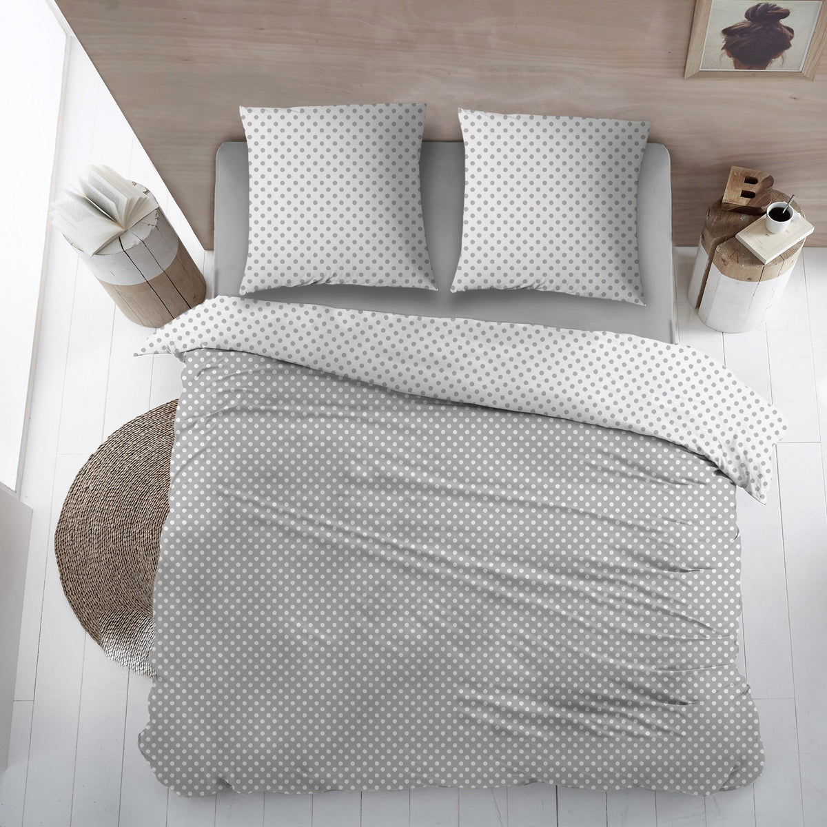 Sleepnight lakenset flanel Pierrot grijs