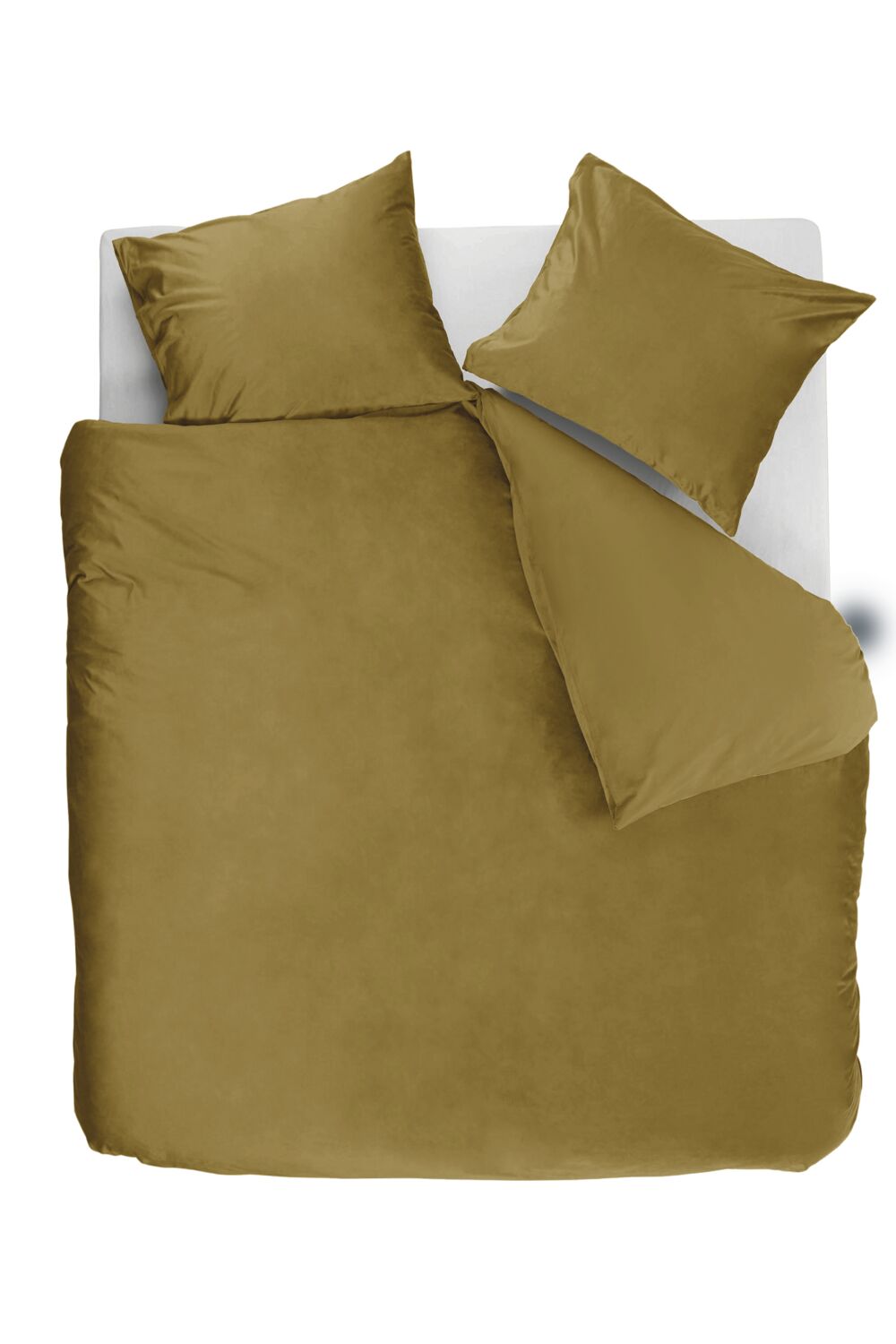 Ambiante dekbedovertrek Velvety, oker