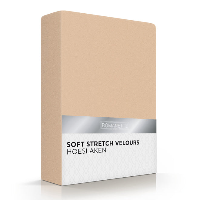 Romanette hoeslaken velours beige #kleur_beige