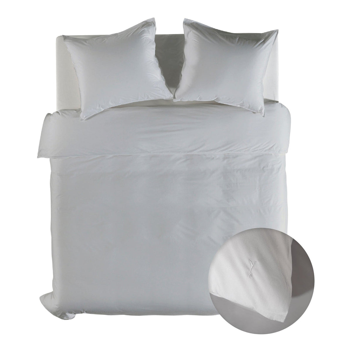 Yellow dekbedovertrek Suite Mumbai Vaporous Grey katoen percale