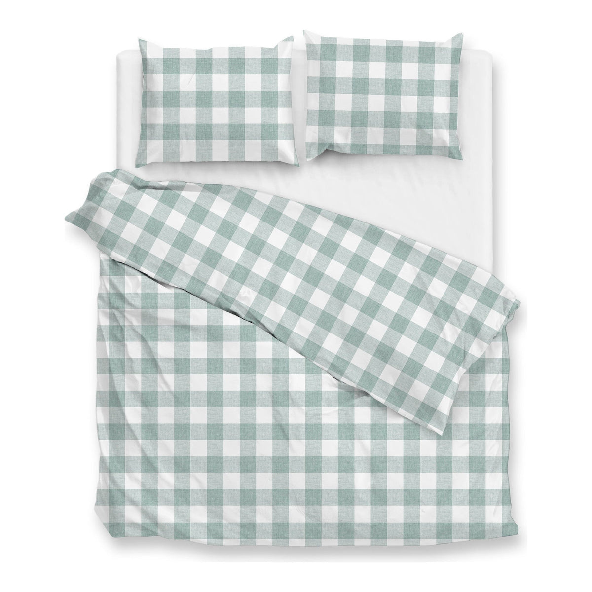 Zo Home dekbedovertrek Quattro Di Lino Mint Green katoen