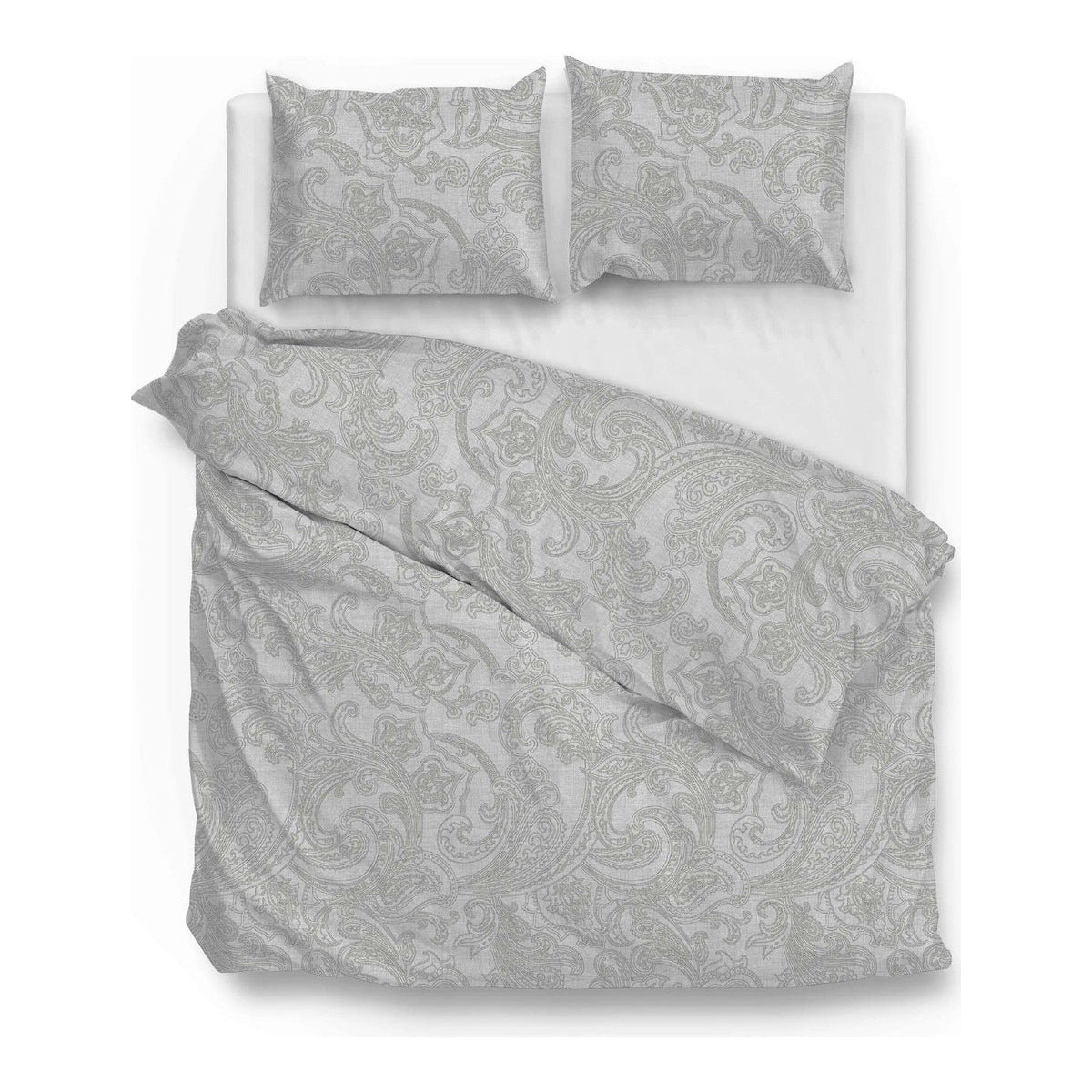 Zo Home dekbedovertrek katoen Paisley di Lino Dove Grey