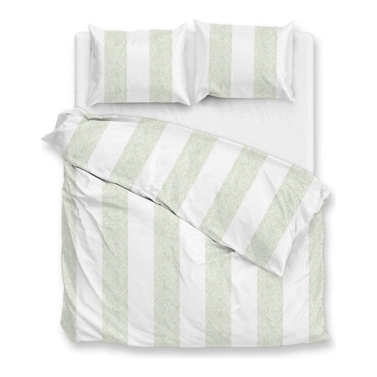 Zo Home dekbedovertrek satijn Tratti di Satinado Foam Green