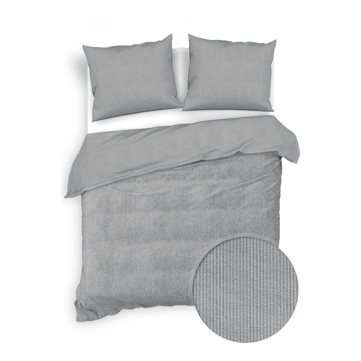Zo Home dekbedovertrek Velluto-a-Coste Lava-Grey Fluweel