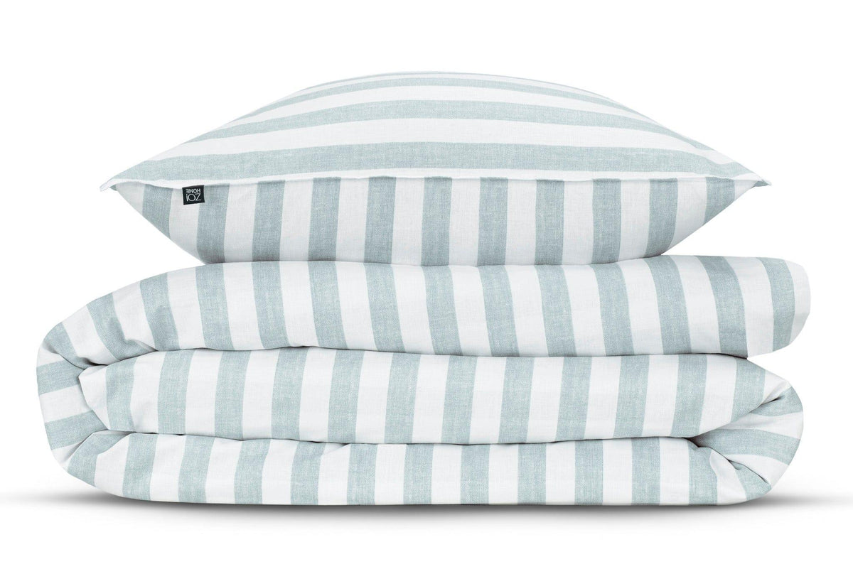 Zo Home dekbedovertrek katoen Banda di Lino mint Green
