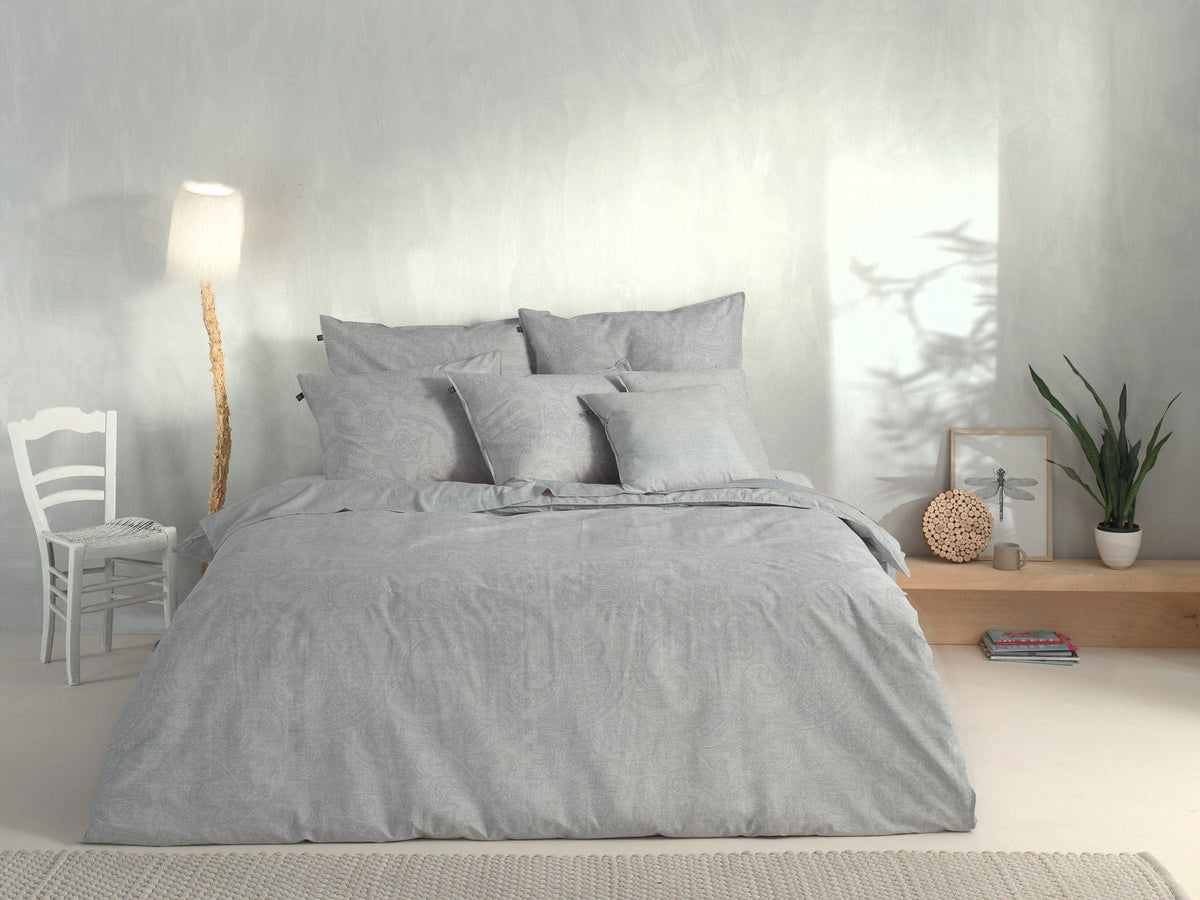 Zo Home dekbedovertrek katoen Paisley di Lino Dove Grey