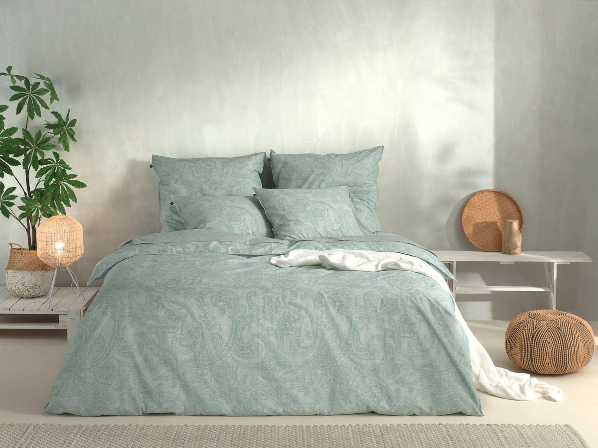 Zo Home dekbedovertrek katoen Paisley di Lino mint Green