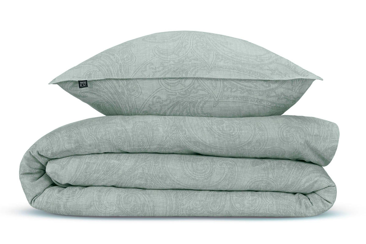 Zo Home dekbedovertrek katoen Paisley di Lino mint Green