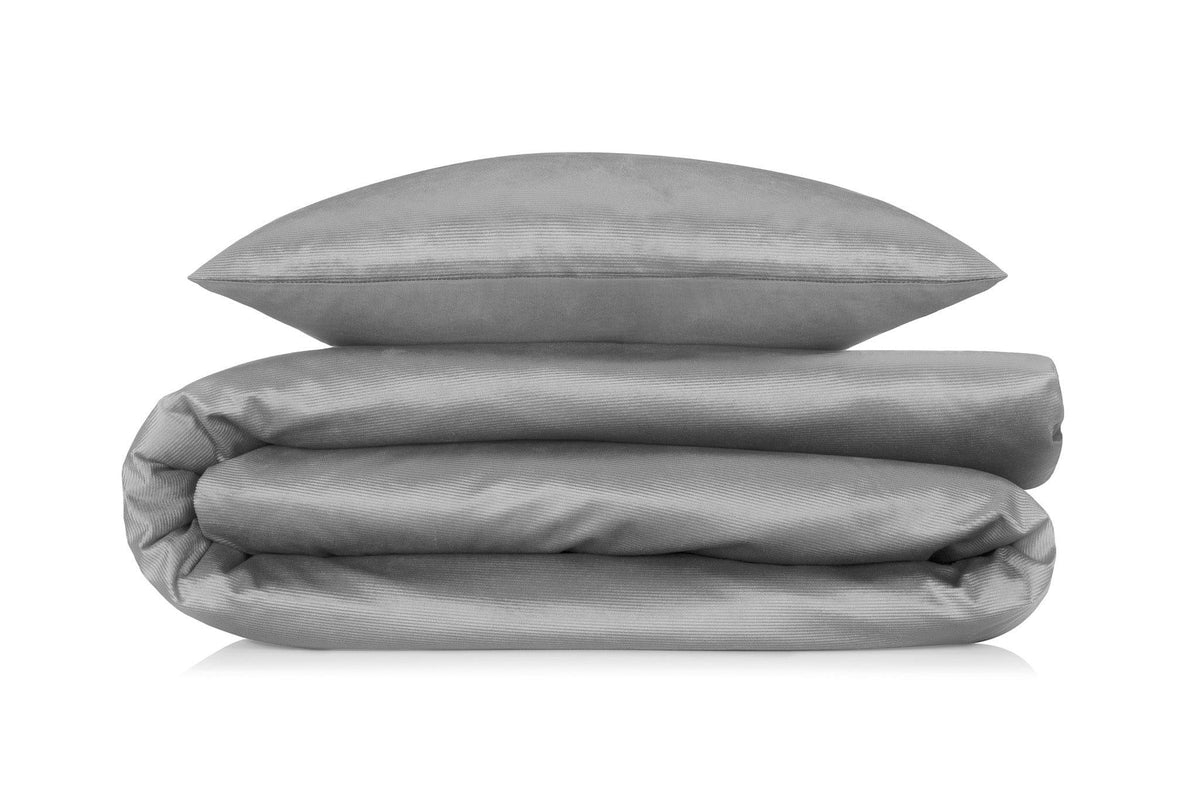 Zo Home dekbedovertrek Velluto-a-Coste Lava-Grey Fluweel
